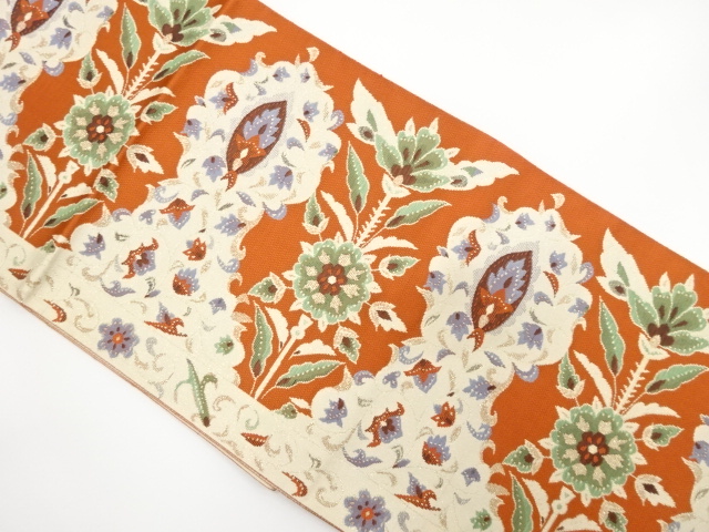 JAPANESE NAGOYA OBI / CHIKUZEN HAKATA / WOVEN FLORAL SARASA
